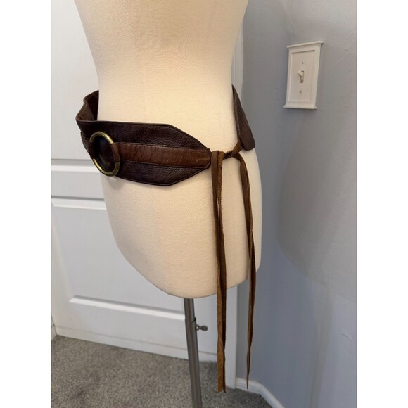 JJ Winters Western Leather Belt Brass O Rings Fringe Brown Small Handcrafted USA main image 5